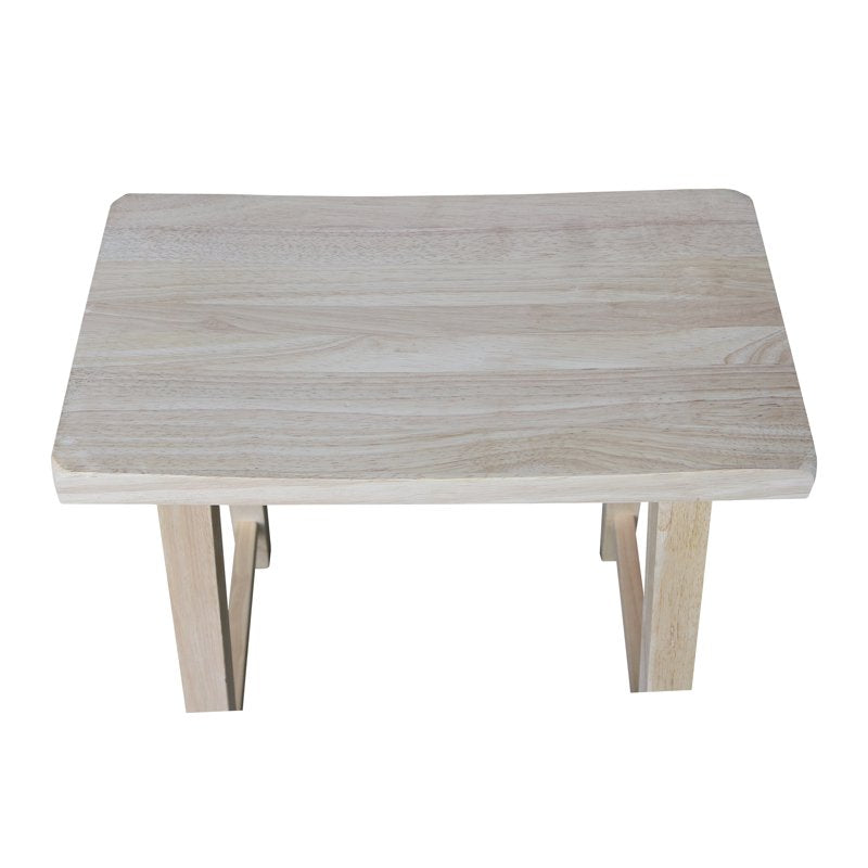 24-Inch Unfinished Wood Saddle Stool for Kitchen & Dining