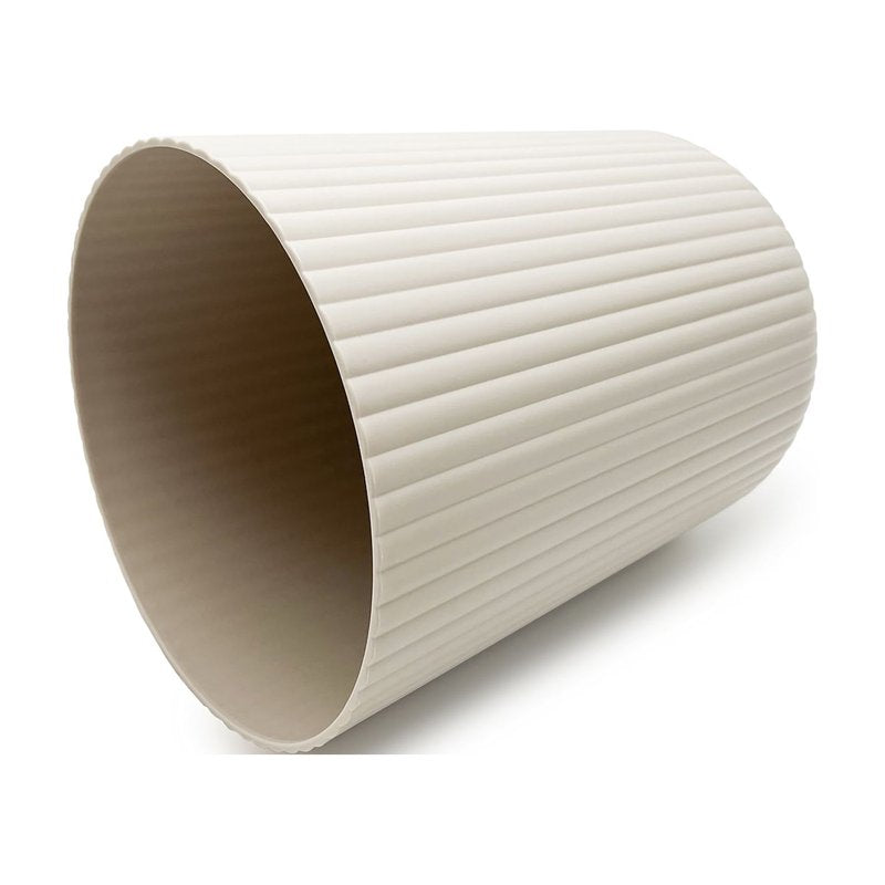 Ribbed Plastic Wastebasket - 1.64 Gallon Beige