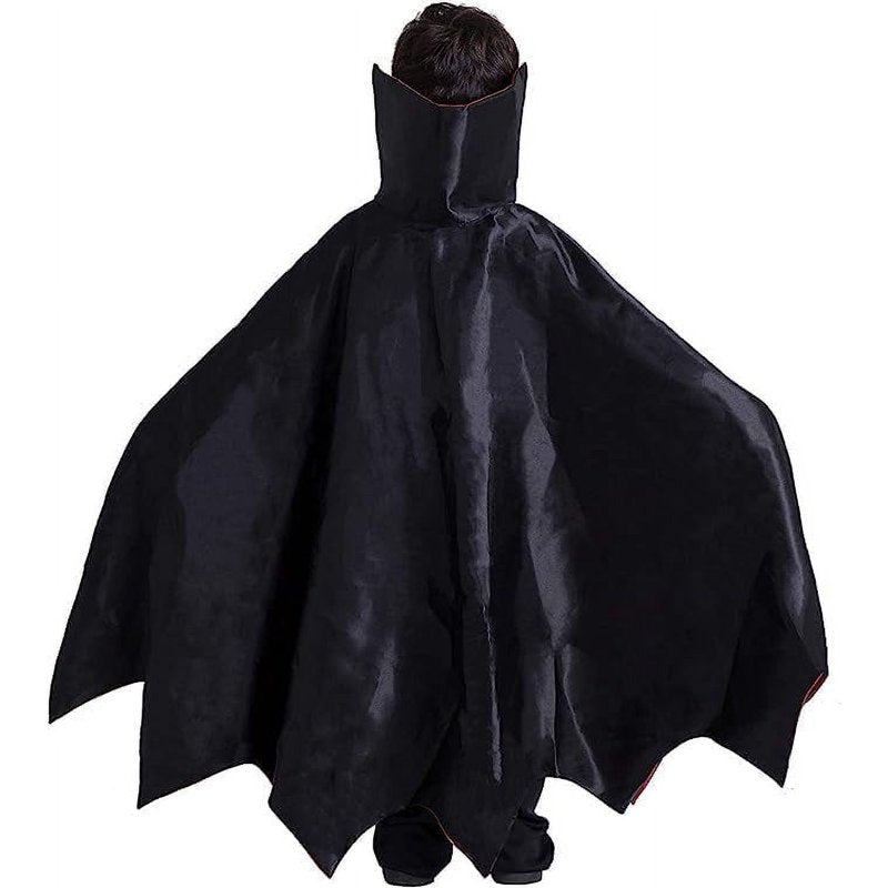 Kids Vampire Costume Gothic Halloween Dress Up - Black & Red, 5-7 Years