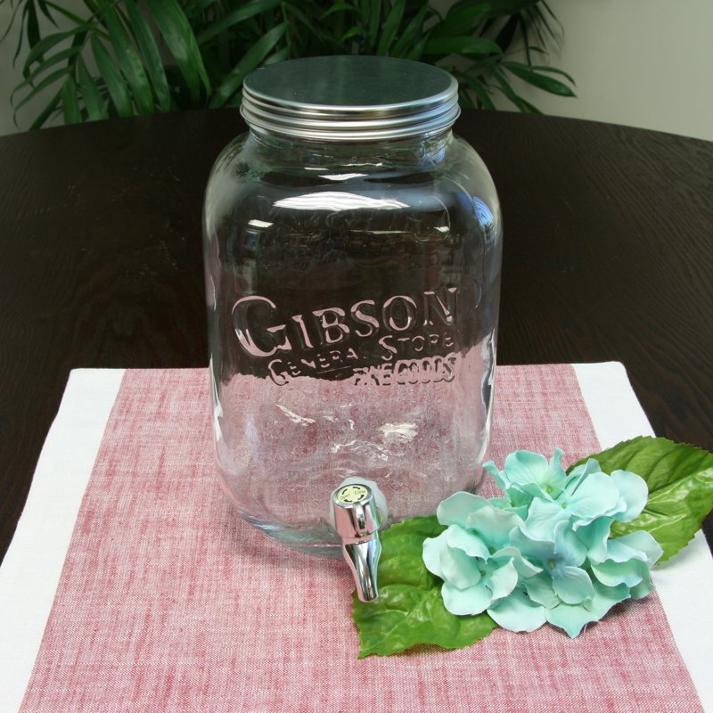 1 Gallon Mason Jar Beverage Dispenser - Clear Glass