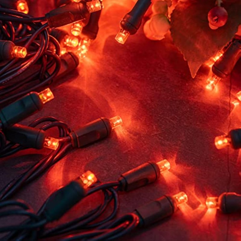 Wick's Outdoor Living LED 5MM Orange Holiday String Lights - 24 FT, 70 Bulbs, Indoor & Outdoor Use