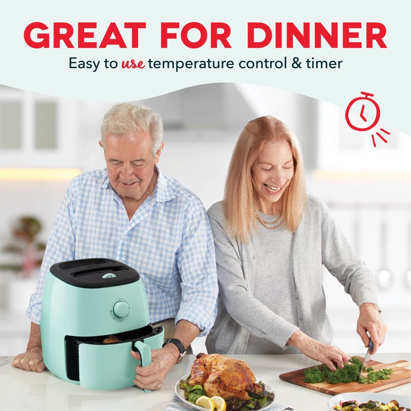 6 Qt. Family Size Electric Air Fryer Oven - Aqua