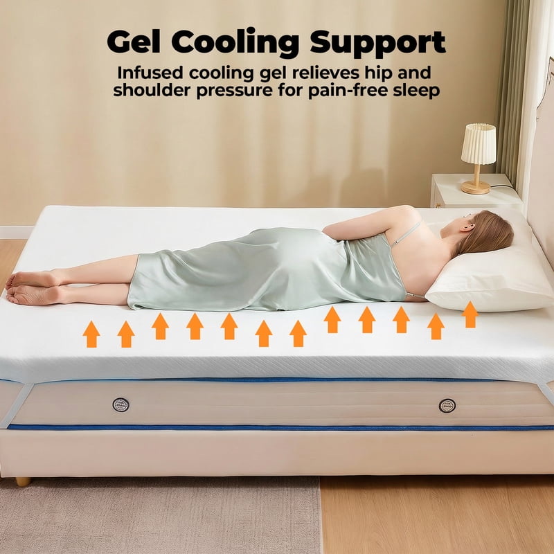 White 3-Inch Gel Memory Foam Mattress Topper with Detachable Cover - King