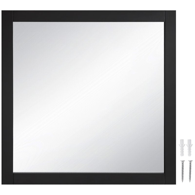 Wall Accent Mirror - 30 x 30 Inches, Espresso Finish - Design House Shorewood Variation