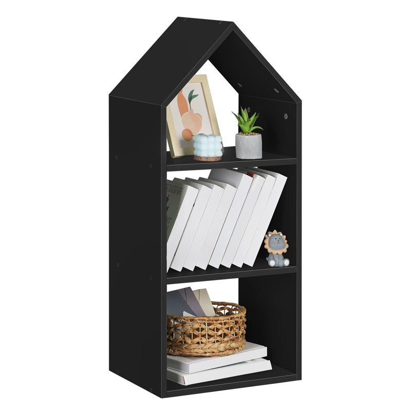 Triangle House Bookshelf - Stylish Black Storage Rack