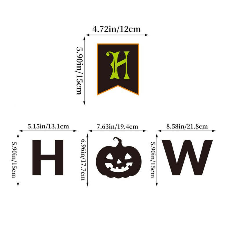 Halloween Banner with Pumpkin Sign - Outdoor Indoor Party Decorations, 2m