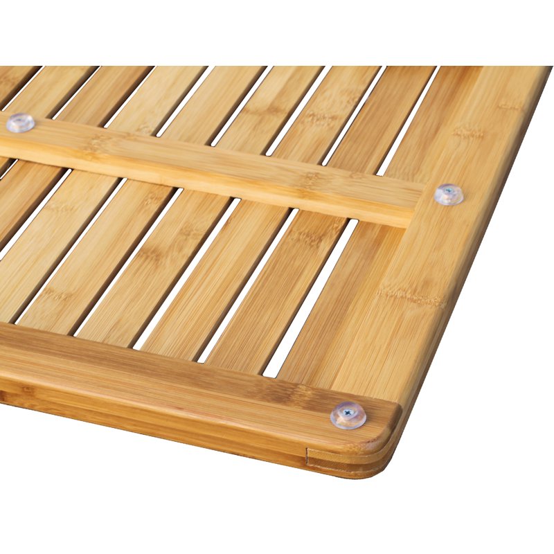 Oceanstar Bamboo Shower and Floor Mat 23.75 x 17.75 Inches Eco-Friendly