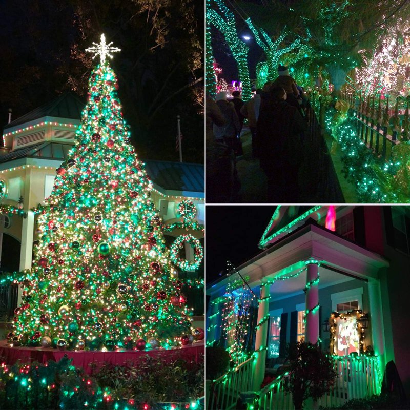 Halloween String Lights 33ft 100 LED Waterproof Green Battery-Powered Indoor Outdoor