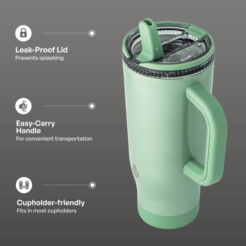 32oz Stainless Steel Skye Tumbler with Flip-Up Straw - Sage Shimmer