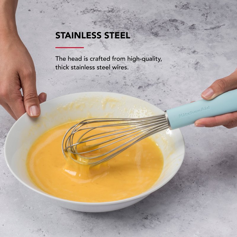 Stainless Steel Kitchen Whisk with Ergonomic Handle - Mineral Water