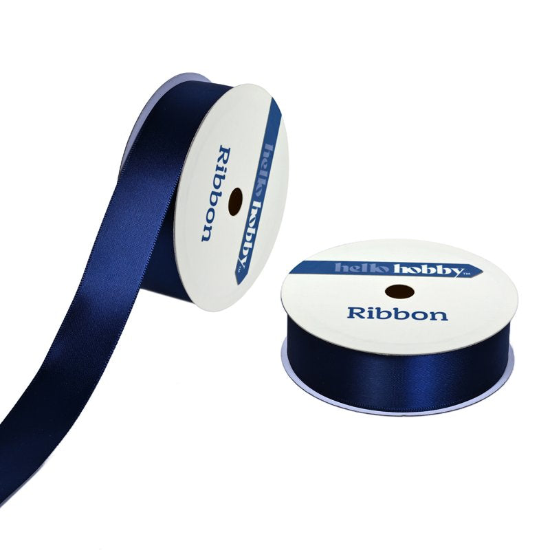 Navy Satin Ribbon 7/8 Inch Wide, 6 Yards for Crafts & Gift Wrapping