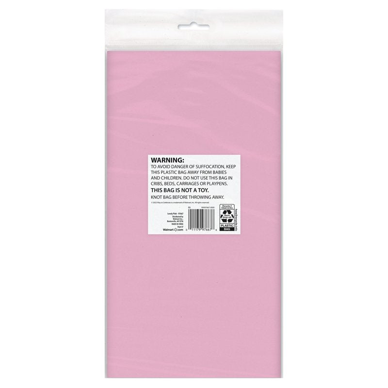 Light Pink Rectangular Plastic Table Covers - 4 Pack, 54" x 108"