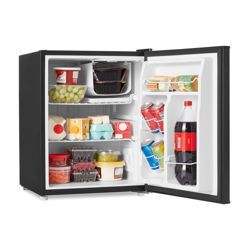 Compact 2.7 Cu Ft Single Door Mini Fridge - Black