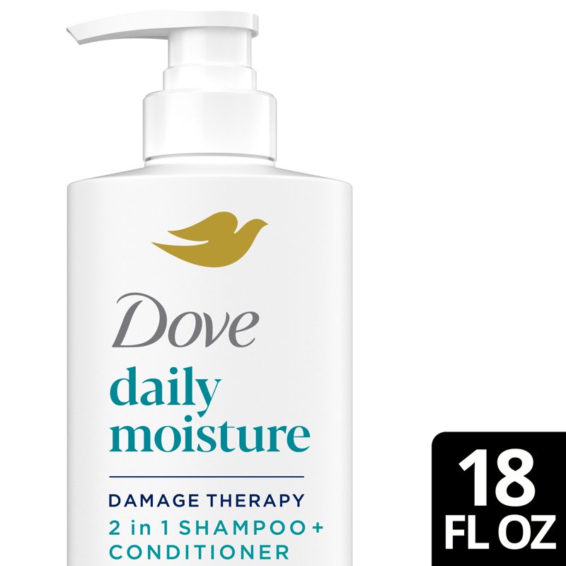 Dove Daily Moisture 2in1 Shampoo & Conditioner for Dry Hair, 18 Fl Oz
