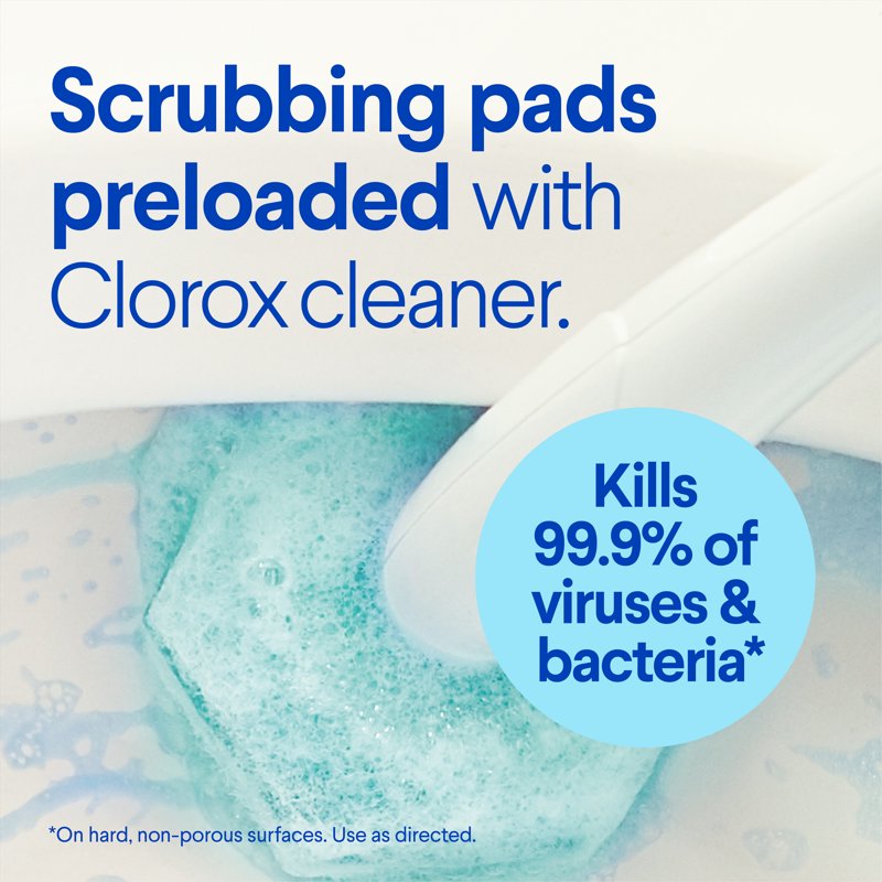 (2 Pack) Clorox ToiletWand Toilet Cleaning Refills - Rainforest Rush Scent, 20 Count - Disinfecting Scrubbing Pads for Toilet Bowl Cleaning, Odor Neutralizer