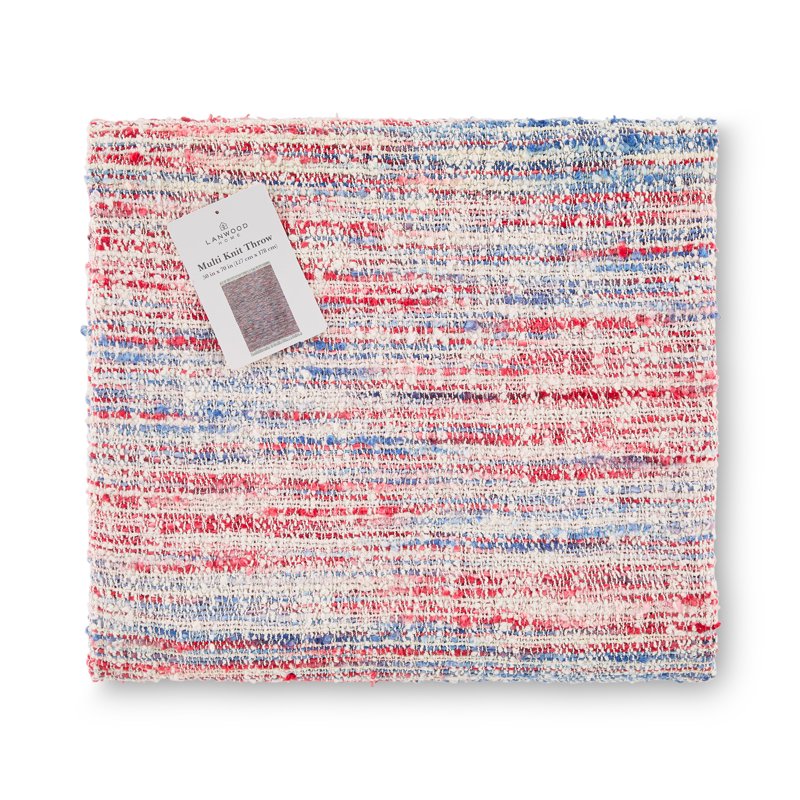 Oversized American Flag Knitted Throw Blanket - Abstract Stripe Variation
