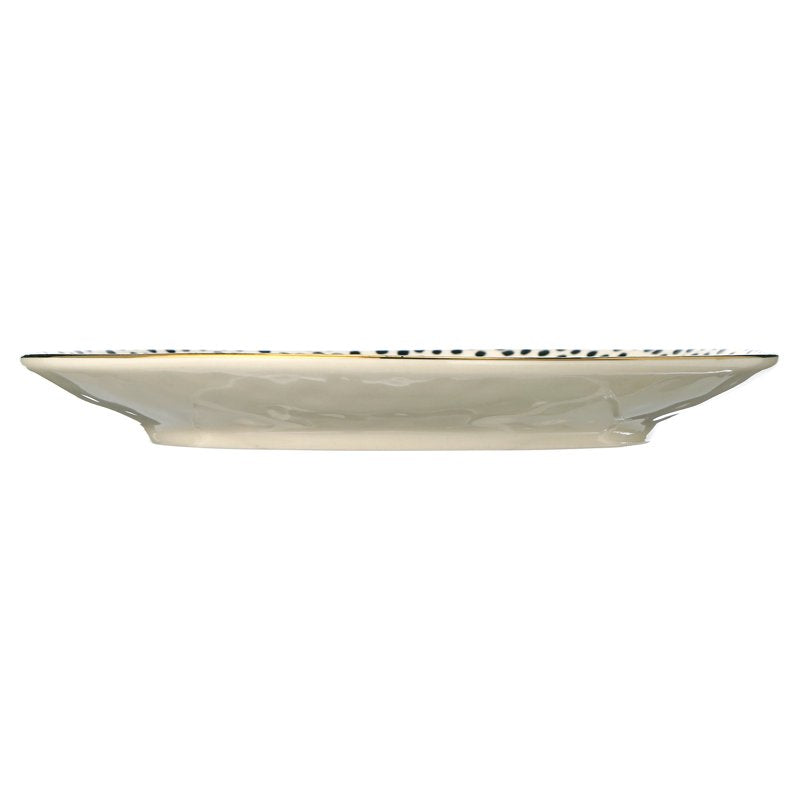 12-Piece Black & White Medallion Stoneware Dinnerware Set - 3 Pack