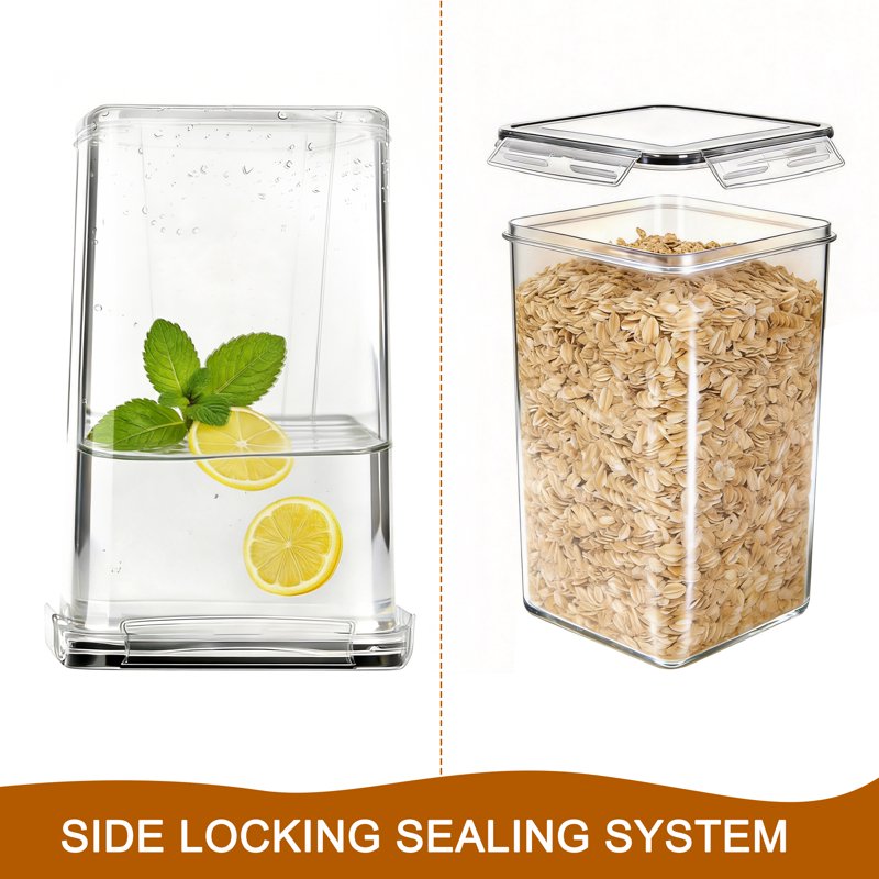 Airtight Food Storage Containers Set - 2 Pack 6.5L Clear Plastic