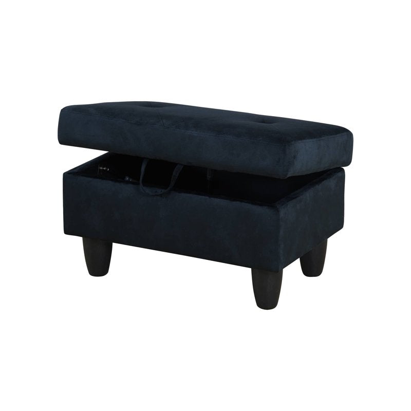 Lift-Top Storage Ottoman Bench - Flannel Upholstered, Multiple Colors