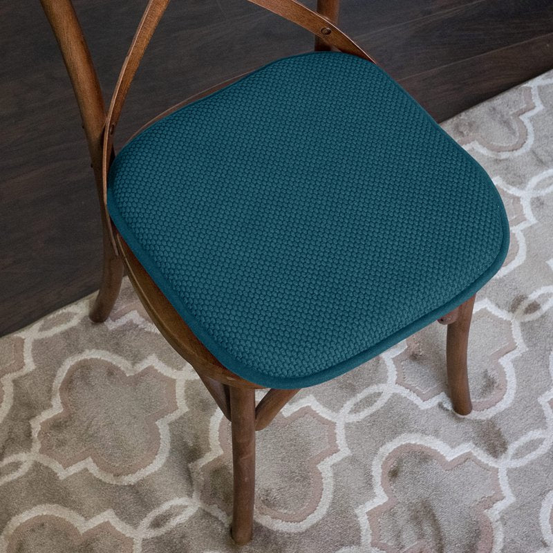 Memory Foam Chair Cushion Pad - 16" x 16" - 4-Pack, Peacock