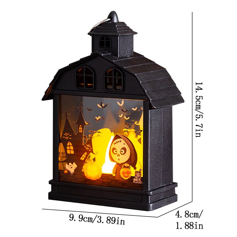 Halloween Skeleton Pumpkin Lantern LED Night Light - Haunted House Decor