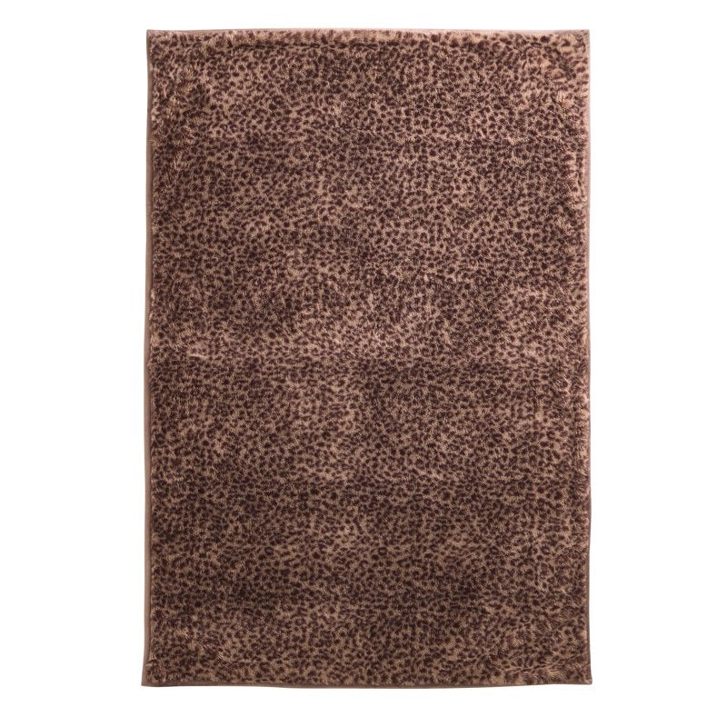 Brown Leopard Faux Fur Oversized Throw Blanket 50x72 Inches