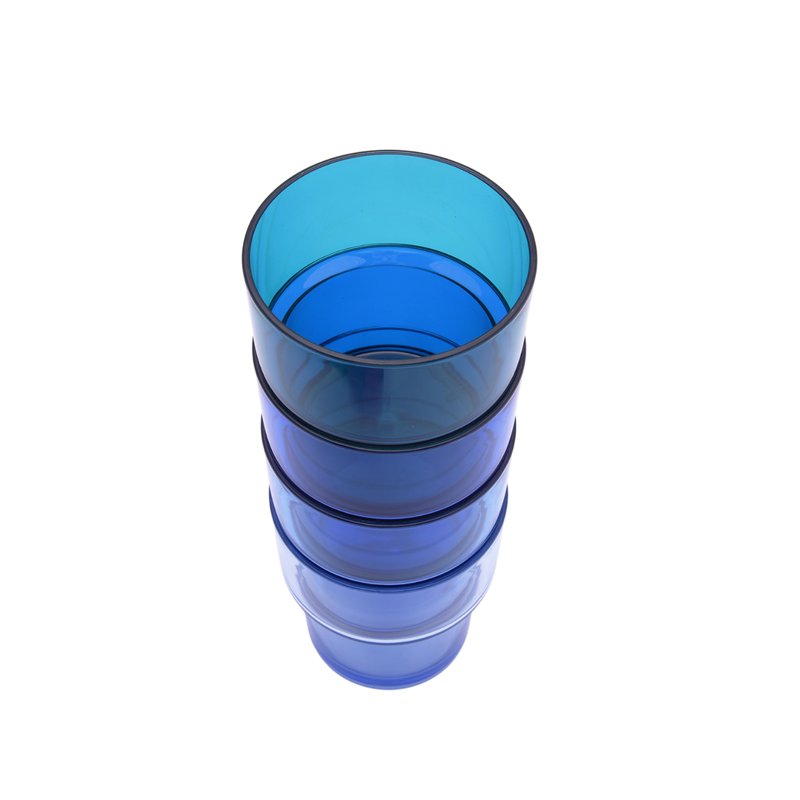 3-Quart Acrylic Pitcher with 14-Ounce Stackable Tumblers - Blue