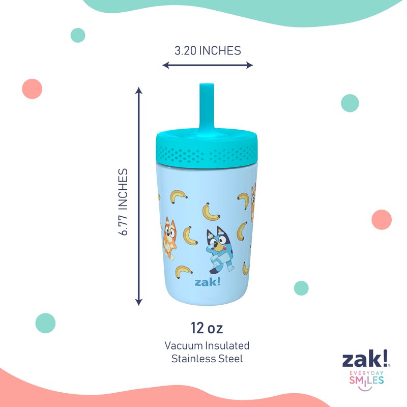 Bluey Kids 12oz Insulated Stainless Steel Straw Tumbler