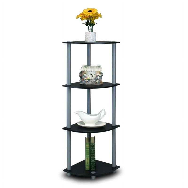 4-Shelf Freestanding Shelving Unit - 11.6" x 11.6" x 43.5" - Black/Gray