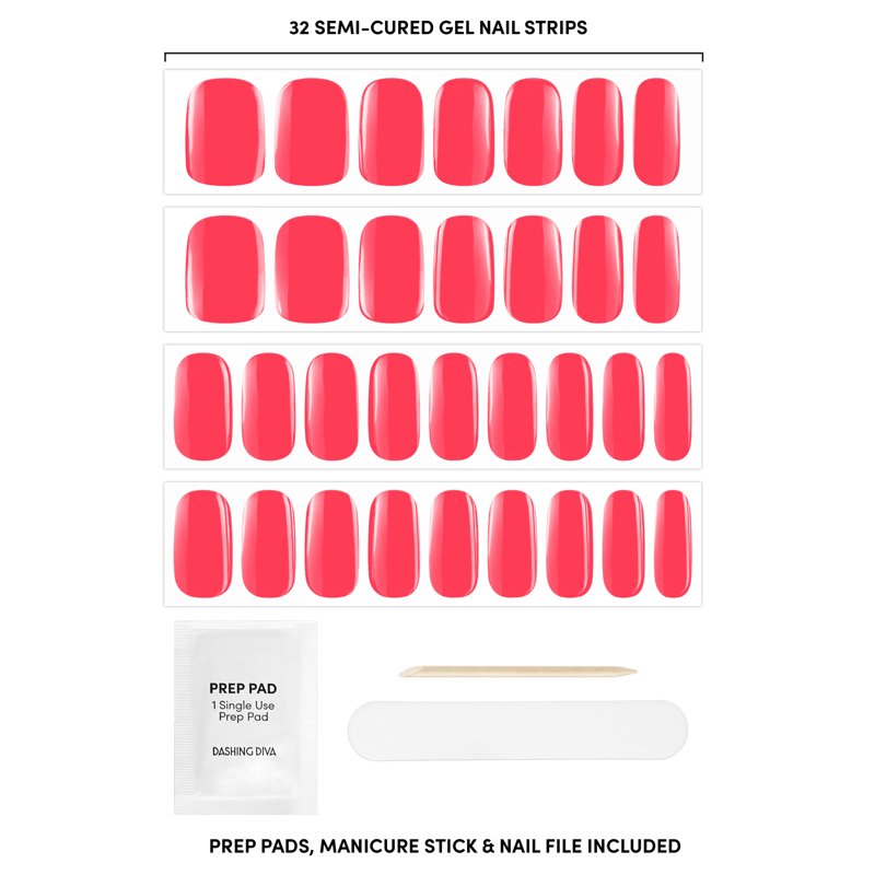 Semi-Cured Gel Nail Strips - Salon-Quality DIY Manicure, 32 Count