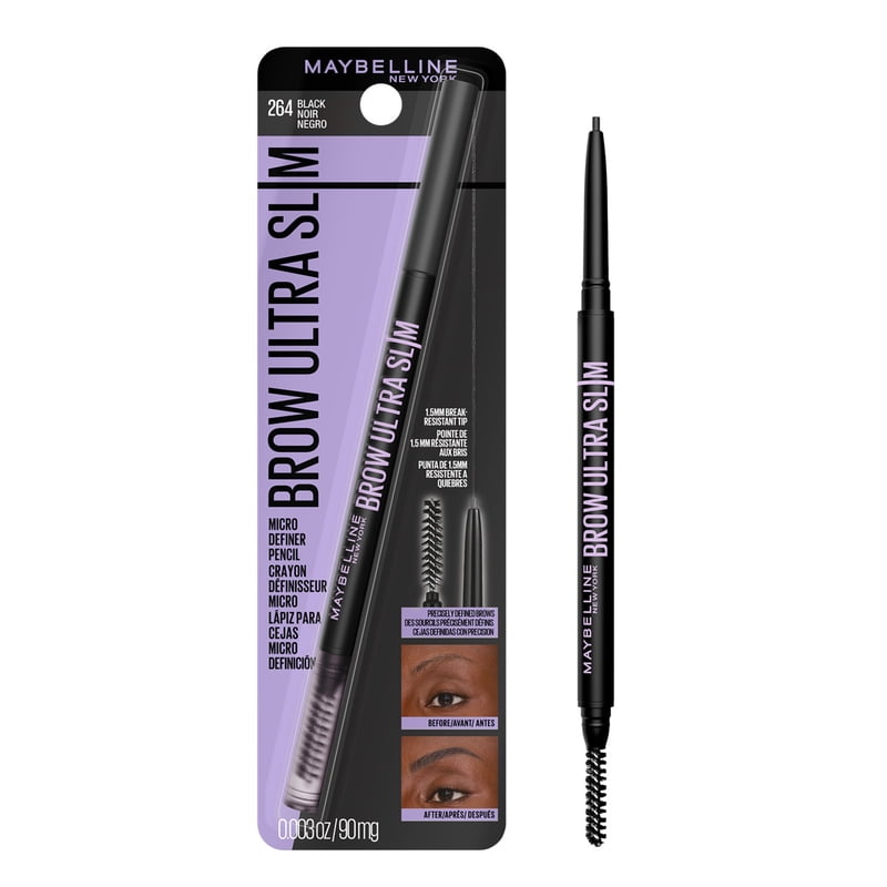 Ultra Slim Eyebrow Pencil with Spoolie Brush - Black, 6 Pack