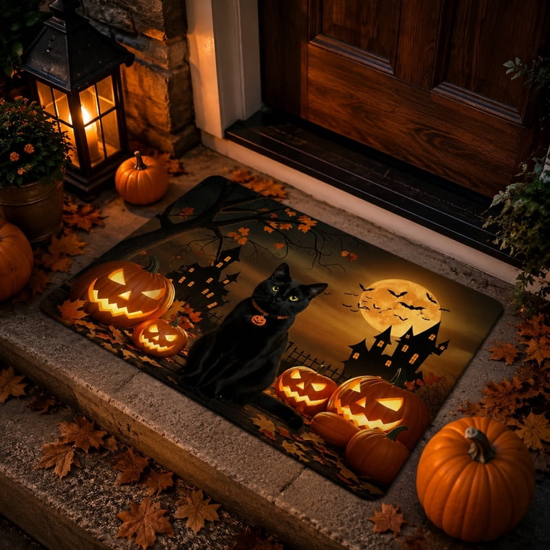 Halloween Theme Doormat V - Non-Slip Absorbent Front Door Mat, 15.8x23.6 Inch