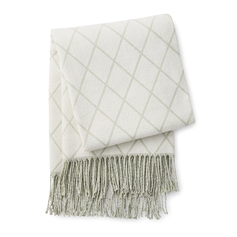 Full/Queen Sage Jacquard Comforter Set - 5 Piece Bed Bedding with Decorative Pillow & Fringe Throw