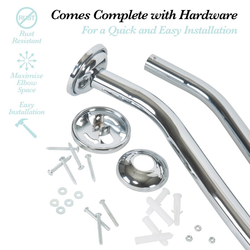 Adjustable Curved Shower Curtain Rod - Chrome Finish, 44 to 72 Inches