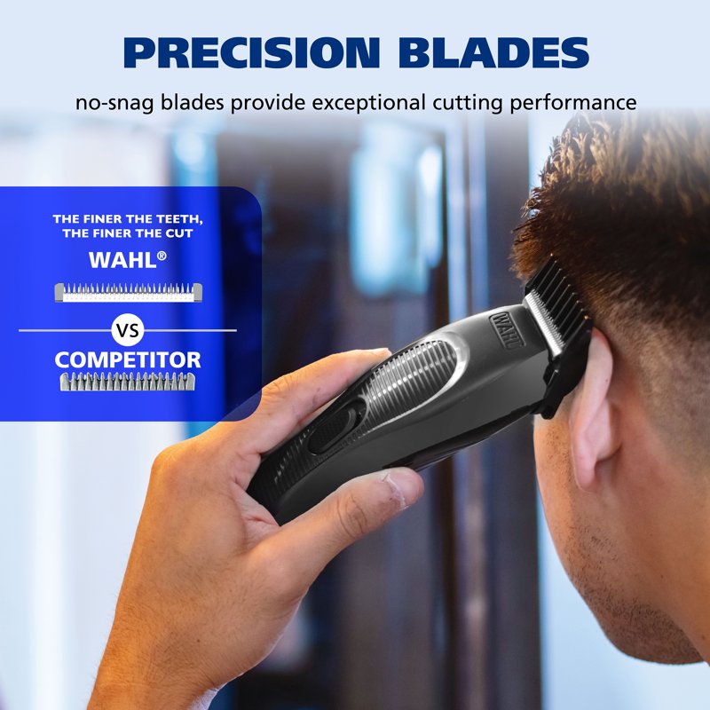 Cordless Hair Clipper and Trimmer Kit with 12 Guards - Black