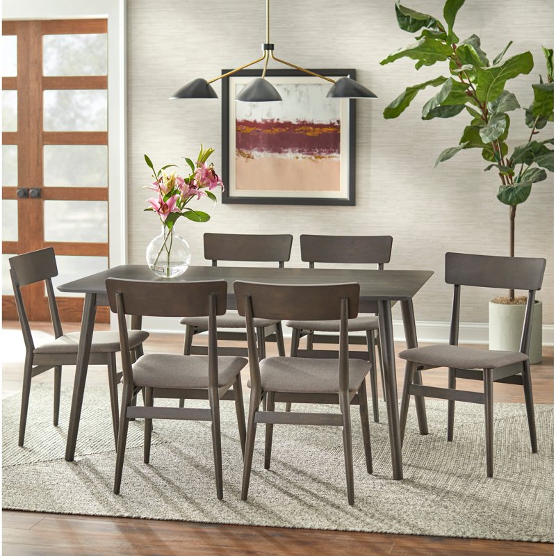 Newington 5-Piece Indoor Dining Set - Walnut/Mocha - 6 Chairs
