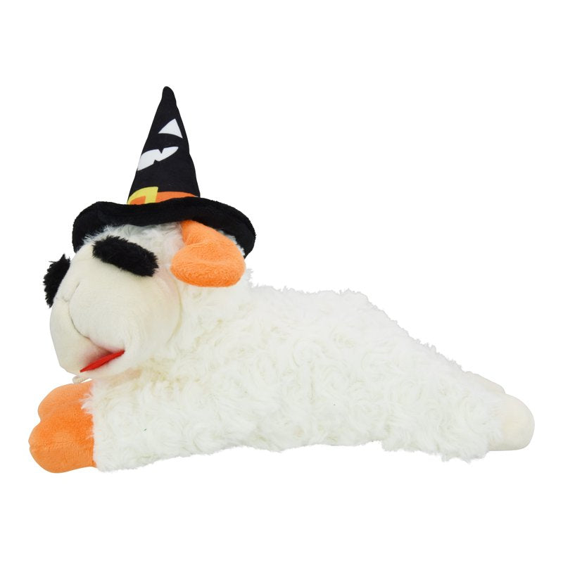 Halloween Lamb Chop Plush Dog Toy with Witch Hat Squeaky Pet Toy