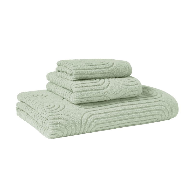 Textured Bath Towel 56x30 Inches - Sage Green, 100% Cotton, Drew Barrymore