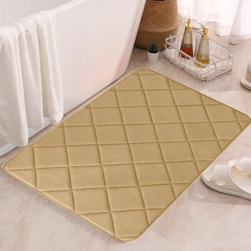 Extra Soft Yellow Bathroom Rug - Absorbent, Quick Dry, Machine Washable