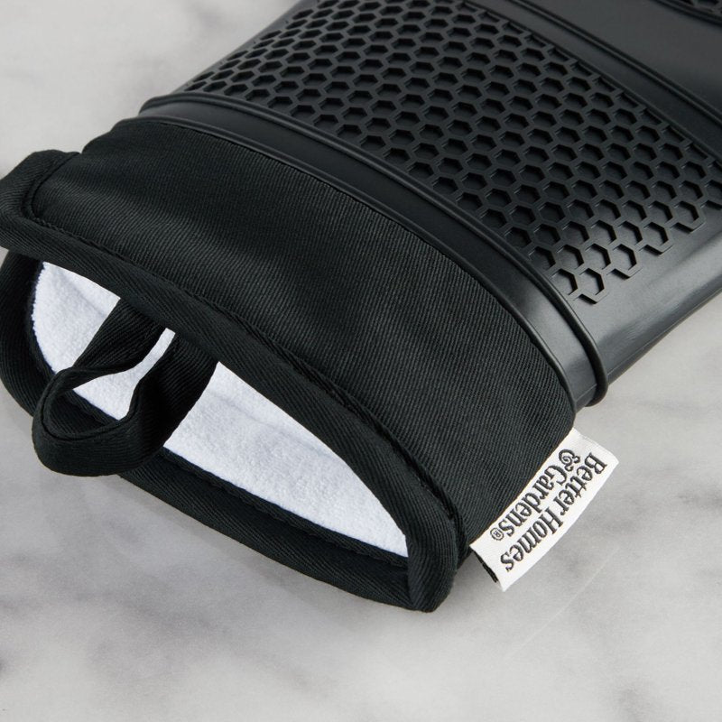 Oven Mitt, Potholder & Mini Mitt Set - Black - 4 Pieces