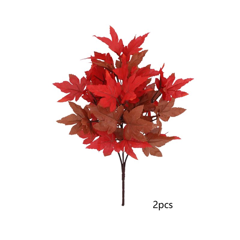 Artificial Maple Leaves Stems for Vase - Fall Autumn Decor, 12.99" x 7.87" with Red Plastic Branch Variation of THIS listing
