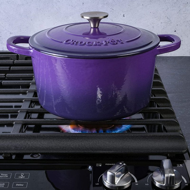 5 Quart Enameled Cast Iron Dutch Oven with Lid - Lavender