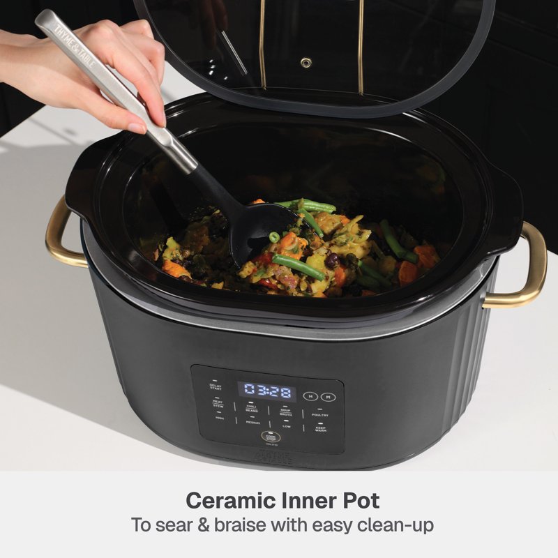 6QT Programmable Slow Cooker - Slate Grey