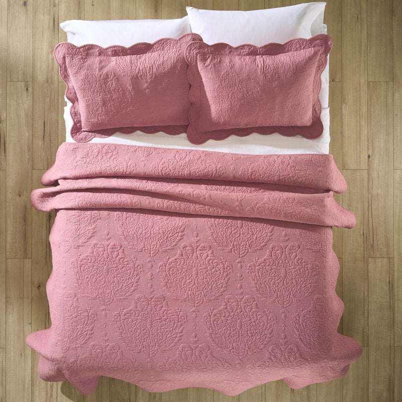 Better Homes & Gardens Paisley Medallion Cotton Quilt - Full/Queen, Rose, Scalloped Bedding