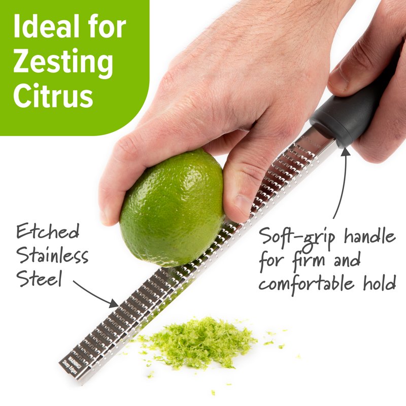 Stainless Steel Rasp Grater with Soft Grip & Protective Cover
