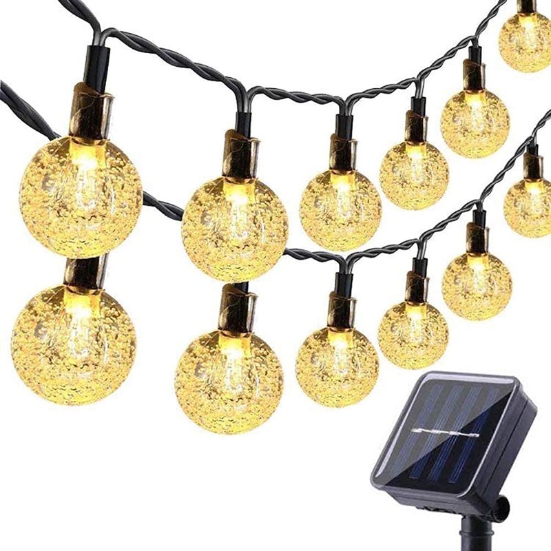 Solar String Lights Outdoor Globe 35.6ft 60 LED Waterproof Warm White with 8 Modes