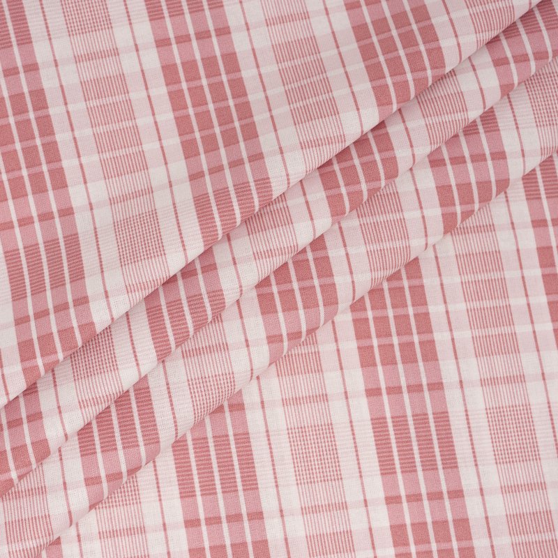 Cotton Quilt Fabric 1 Yard - Plaid Tea Rose Print, 44" Wide - Single