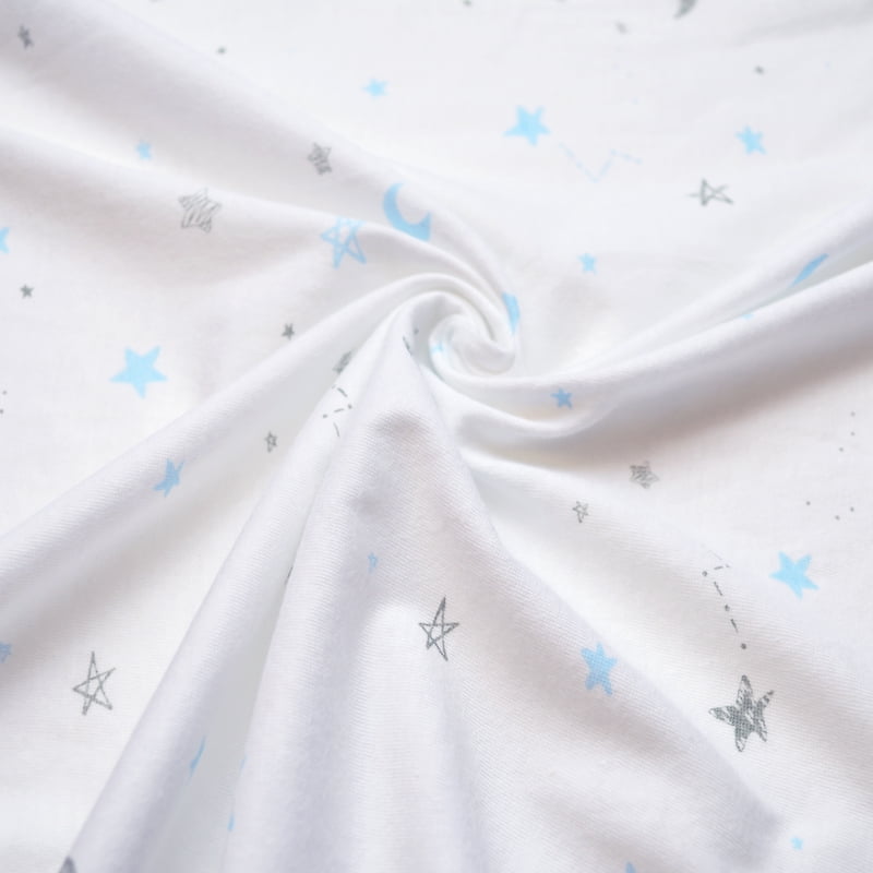 Blue & White Cotton Fitted Crib Sheet - Hypoallergenic Toddler Bed Sheet, 52x28 Inches