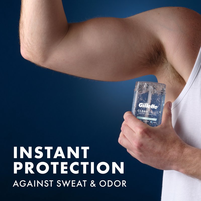 Clear Gel Antiperspirant and Deodorant for Men - Arctic Ice Scent, Triple Pack