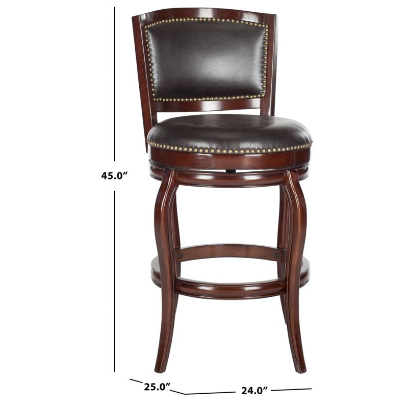Pasquale Industrial Swivel Bar Stool - Sierra Brown Seat